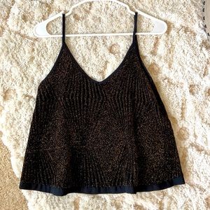 Black and gold sparkly top